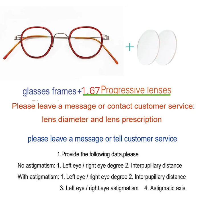 Yujo Unisex Full Rim Polygon Steel Acetate Custom Eyeglasses 614150