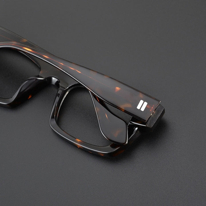 Gatenac Unisex Full Rim Square Acetate Eyeglasses Gxyj1087 Full Rim Gatenac