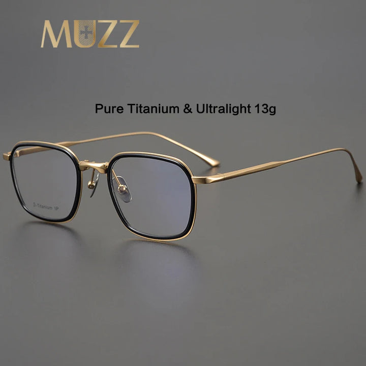 Muzz Unisex Full Rim Square Acetate Titanium Eyeglasses 22140