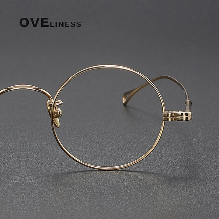 Oveliness Unisex Full Rim Round Titanium Eyeglasses M005 Full Rim Oveliness