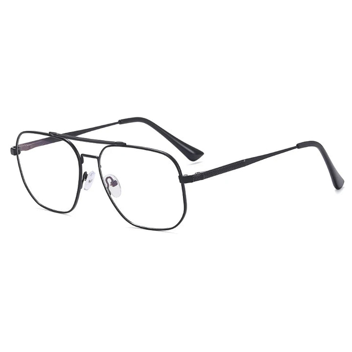 CCspace Unisex Full Rim Large Square Double Bridge Alloy Eyeglasses 57238 Full Rim CCspace C1Black