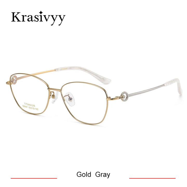 Krasivyy Women's Full Rim Polygon Square Titanium Eyeglasses 46007
