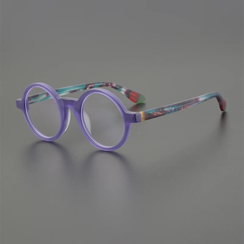 Nobler Unisex Full Rim Round Frosted Acetate Eyeglasses 19270 Full Rim Nobler C2