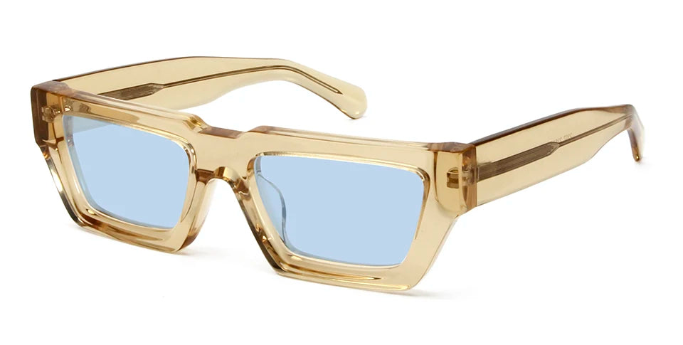 Esnbie Unisex Full Rim Brow Line Square Acetate Sunglasses 101023