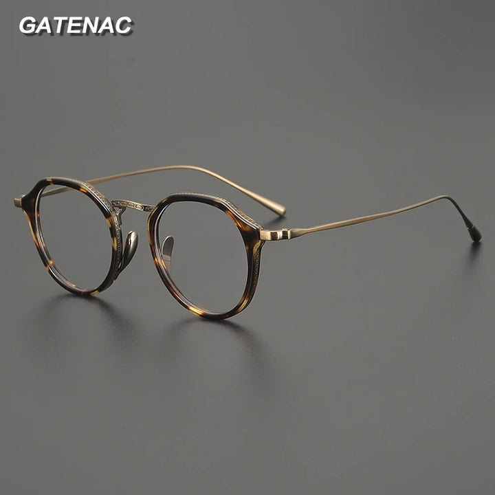 Gatenac Women's Full Rim Oval Acetate Titanium Eyeglasses G1113