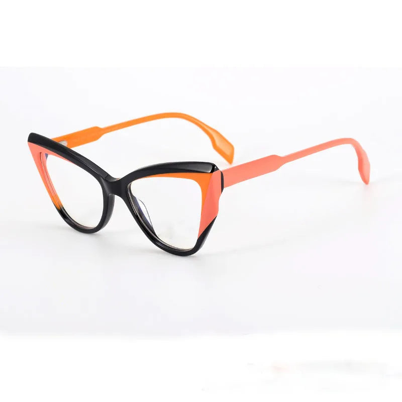 Nobler Unisex Full Rim Irregular Cat Eye Acetate Eyeglasses P010 Full Rim Nobler
