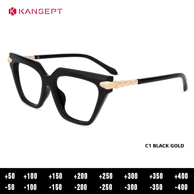 Kansept Women's Full Rim Brow Line Cat Eye Tr 90 Alloy Reading Glasses 243244