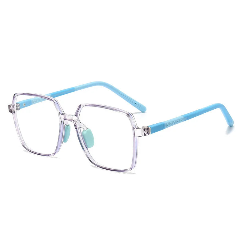 CCspace Unisex Children's Full Rim Square Tr 90 Titanium Eyeglasses 57511 Full Rim CCSpace GreyBlue