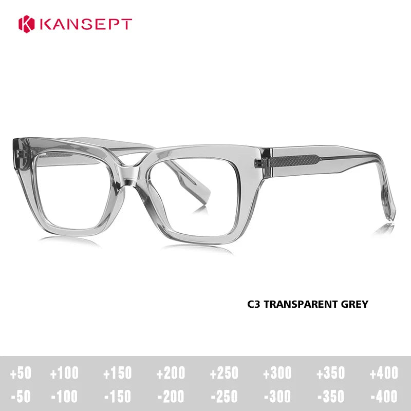 Kansept Women's Full Rim Square Tr 90 Alloy Reading Glasses 94001