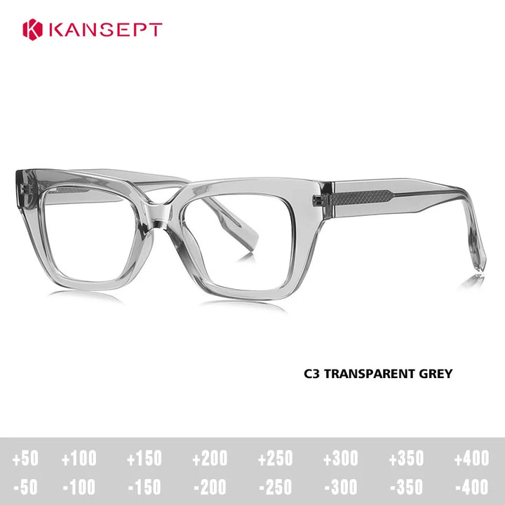 Kansept Women's Full Rim Square Tr 90 Alloy Reading Glasses 94001