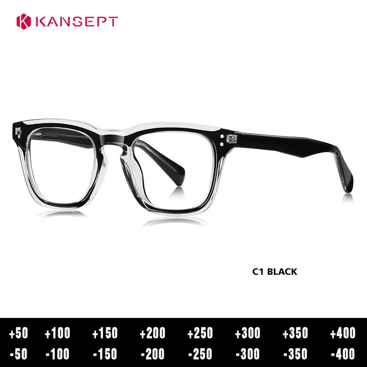 Kansept Unisex Full Rim Square Tr 90 Alloy Reading Glasses 67022