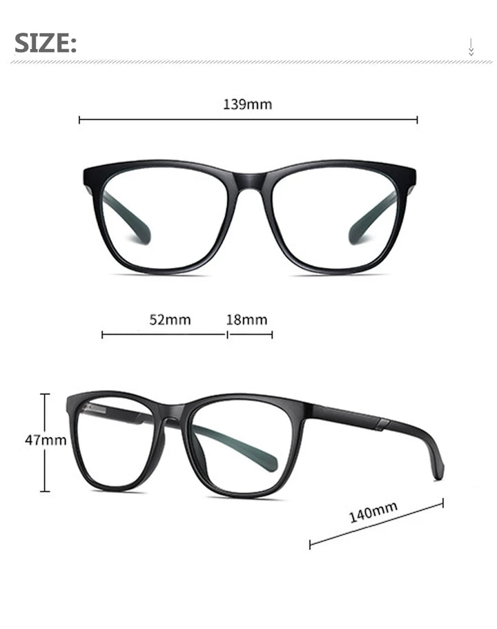 Kocolior Unisex Full Rim Square Tr 90 Hyperopic Reading Glasses 2310 Reading Glasses Kocolior