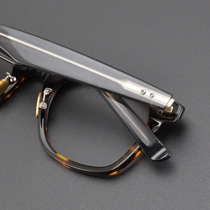 Gatenac Unisex Full Rim Square Acetate Eyeglasses Gxyj1188 Full Rim Gatenac