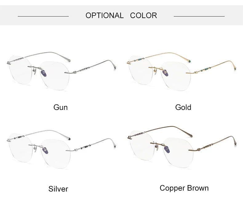 Krasivyy Women's Rimless Polygon Titanium Eyeglasses K5930 Rimless Krasivyy