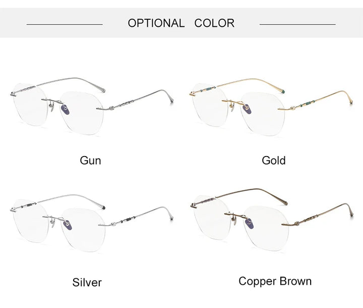 Krasivyy Women's Rimless Polygon Titanium Eyeglasses K5930 Rimless Krasivyy