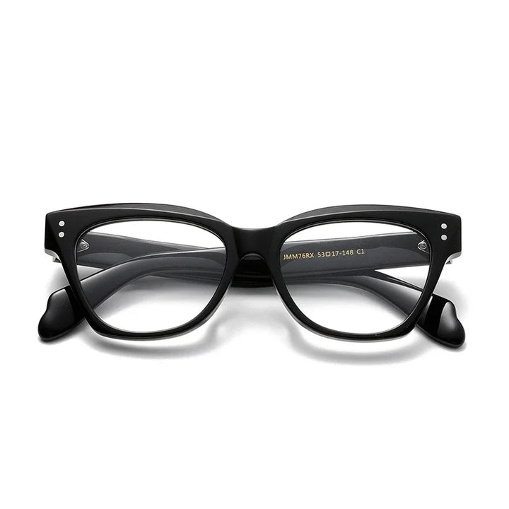 Muzz Unisex Full Rim Square Polygon Thick Acetate Eyeglasses 416764