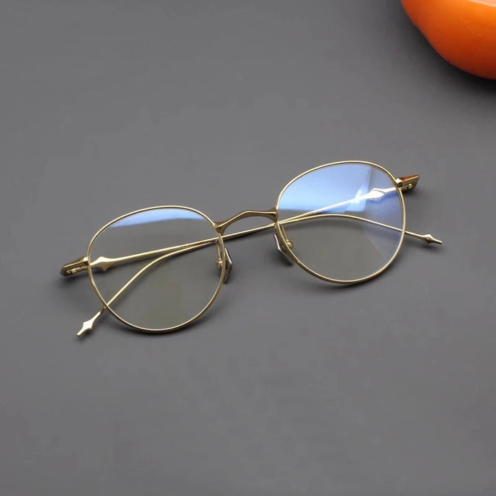 Black Mask Women's Full Rim Oval Round Titanium Eyeglasses 195140