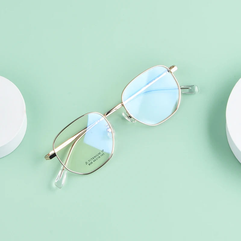 Secg Unisex Youth's Full Rim Polygon Titanium Eyeglasses 0238 Full Rim Secg