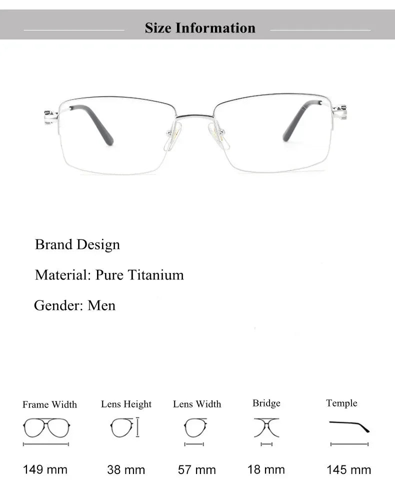 Chashma Ochki Men's Semi Rim Square Titanium Eyeglasses 310319