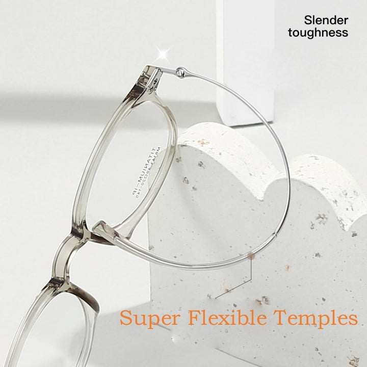 Yimaruili Unisex Full Rim Square Tr 90 Titanium Eyeglasses M8143 Full Rim Yimaruili Eyeglasses