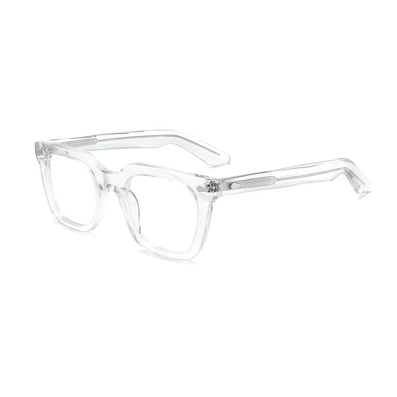 Gatenac Unisex Full Rim Brow Line Square Acetate Eyeglasses Gxyj1531 Full Rim Gatenac Transparent