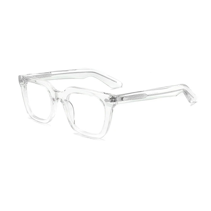 Gatenac Unisex Full Rim Brow Line Square Acetate Eyeglasses Gxyj1531 Full Rim Gatenac Transparent
