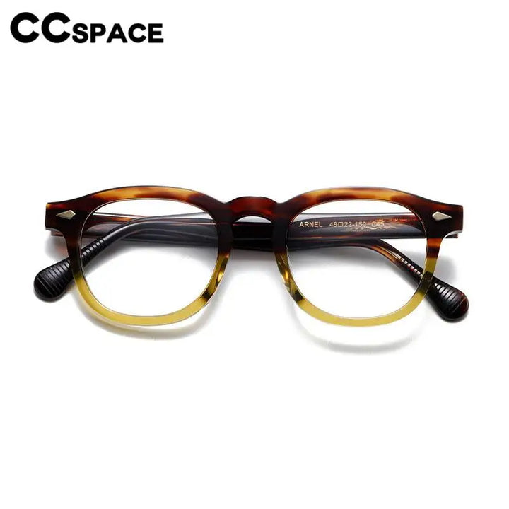 CCSpace Unisex Full Rim Square Acetate Eyeglasses 57314 Full Rim CCspace   