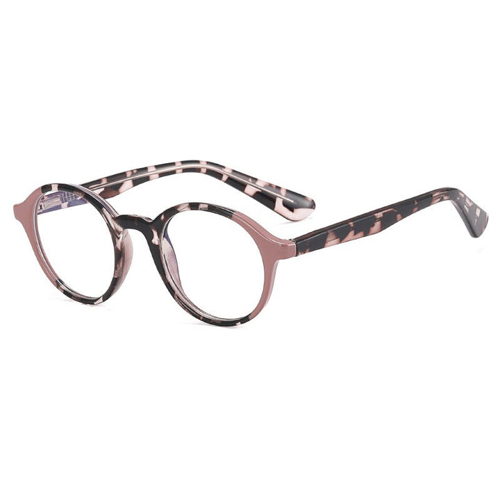 CCspace Unisex Children's Full Rim Round PC Plastic Eyeglasses 56544 Full Rim CCspace C5CoffeeLeopard