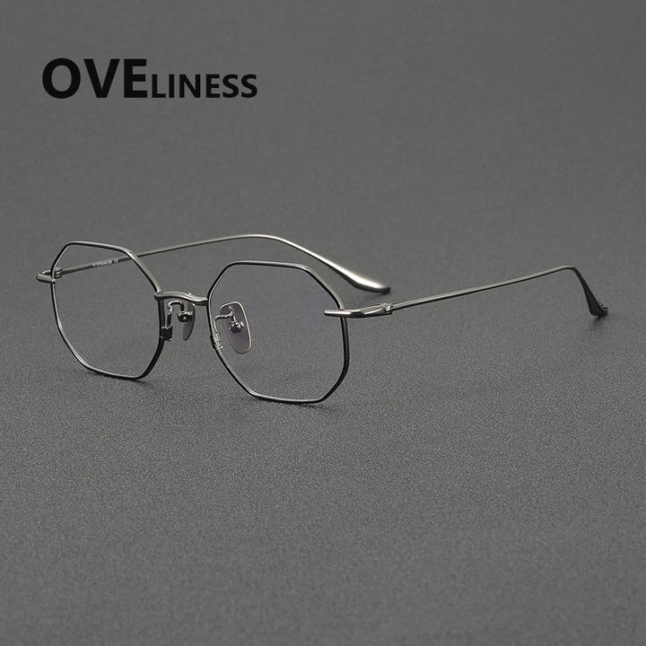Oveliness Women's Full Rim Square Polygon Titanium Eyeglasses 62174