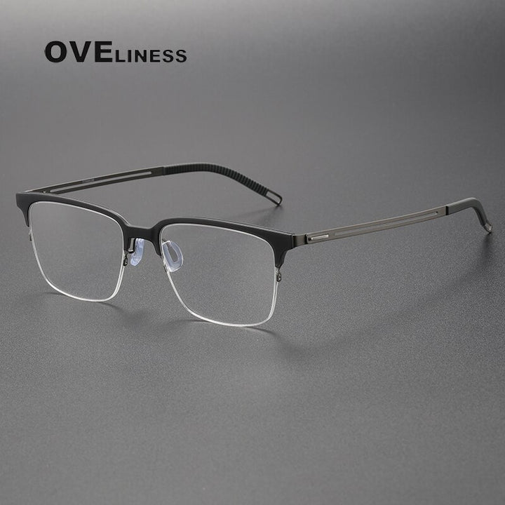 Oveliness Unisex Full Rim Square Screwless Titanium Eyeglasses 8202312 Full Rim Oveliness