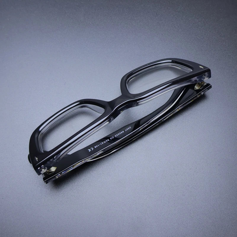 Gatenac Unisex Full Rim Square Acetate Eyeglasses Gxyj1200 Full Rim Gatenac