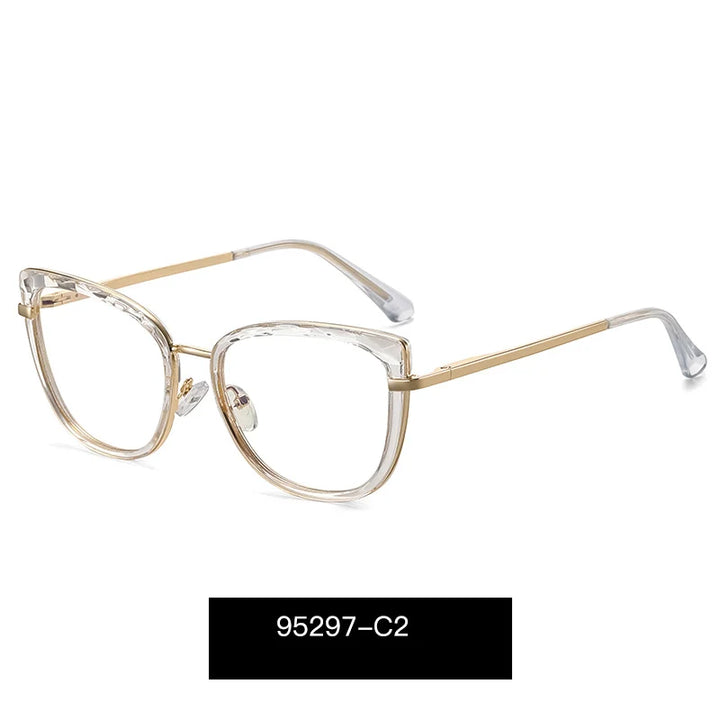Handoer Women's Full Rim Square Cat Eye Tr 90 Alloy Eyeglasses 95297