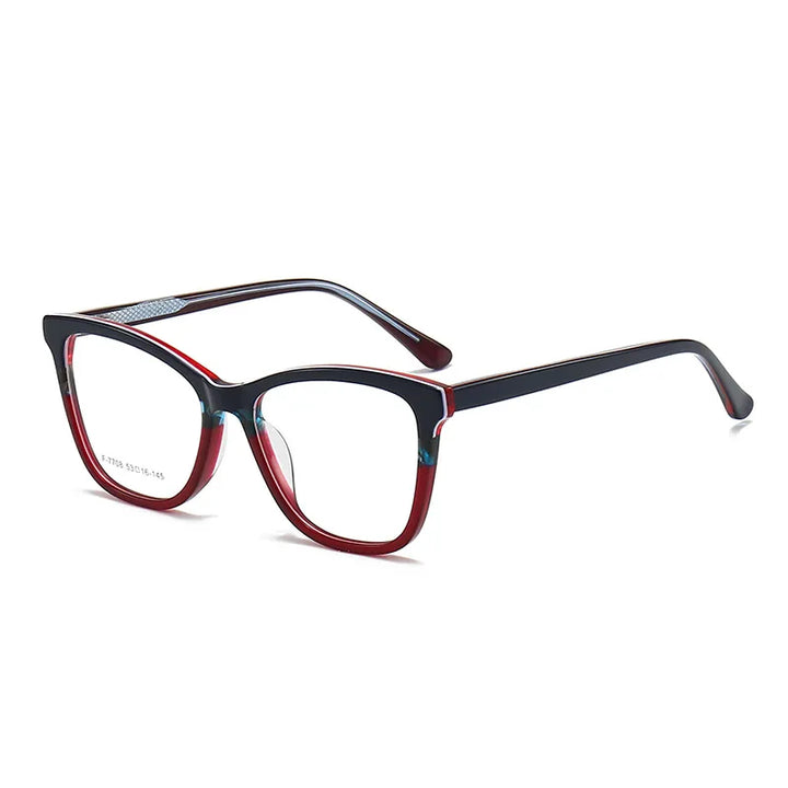 CCspace Unisex Full Rim Square Acetate Eyeglasses 56941 Full Rim CCspace C3BlueRed