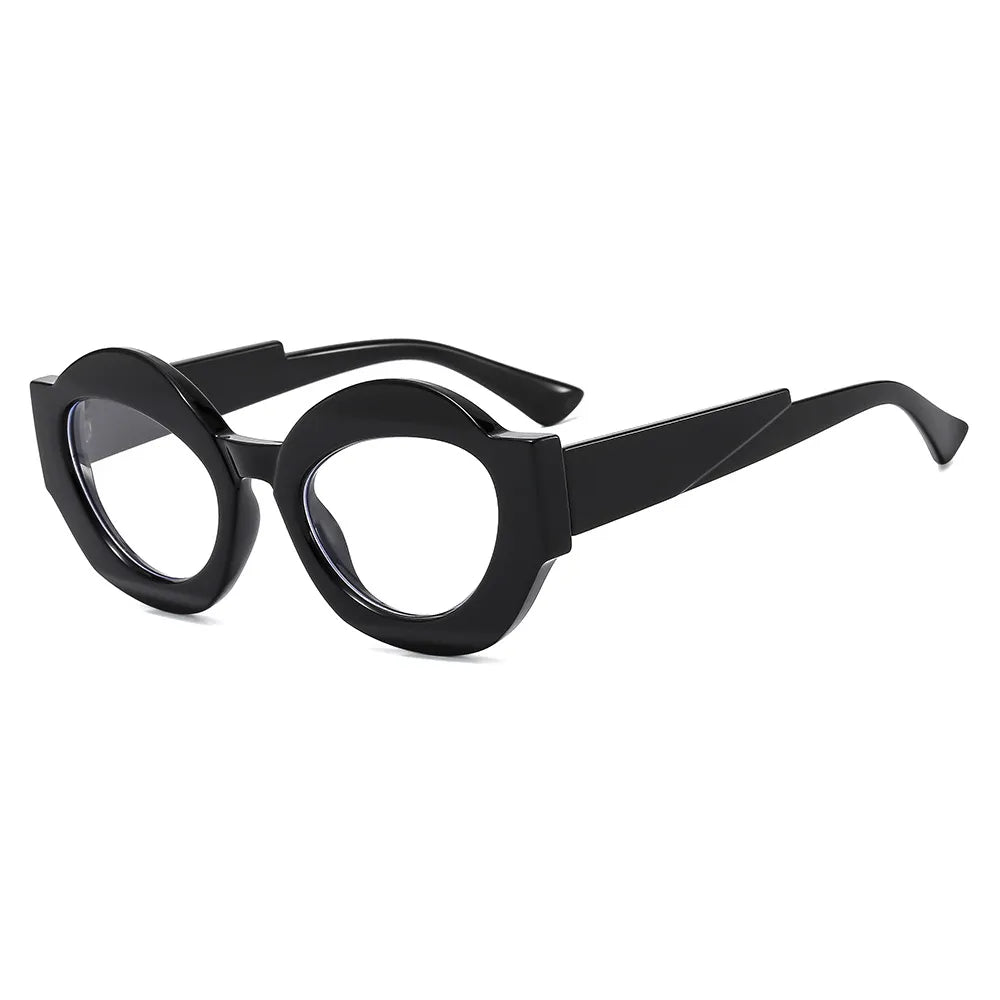 CCspace Unisex Full Rim Oval Resin Eyeglasses 56864 Full Rim CCspace C7BlackClear