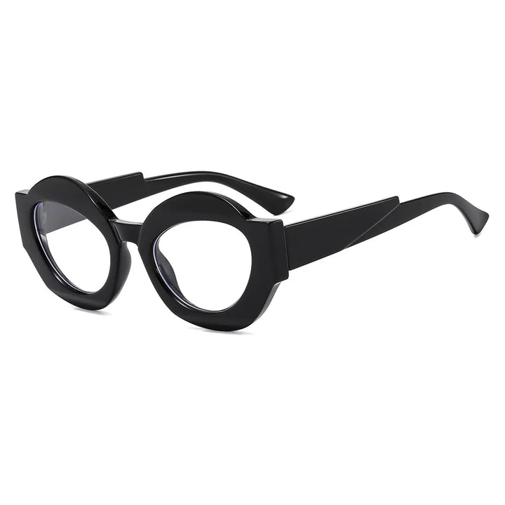 CCspace Unisex Full Rim Oval Resin Eyeglasses 56864 Full Rim CCspace C7BlackClear