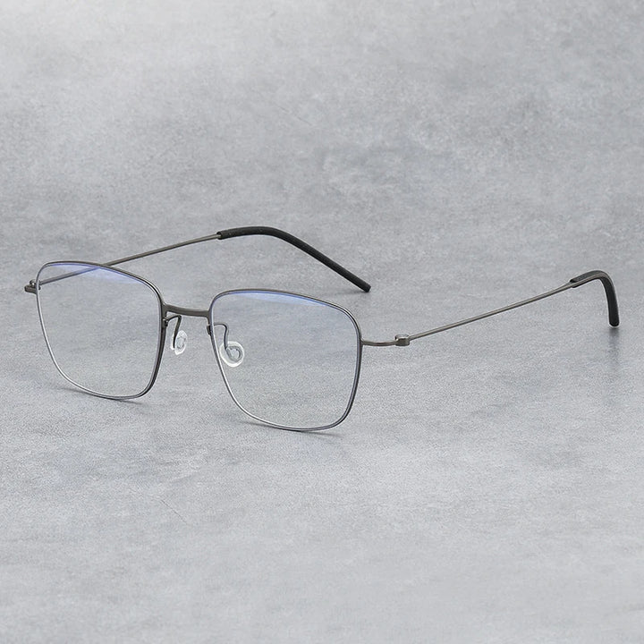Black Mask Women's Full Rim Square Screwless Titanium Eyeglasses 45530