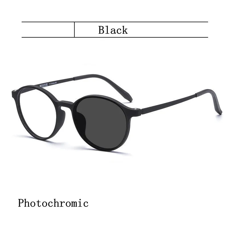 Kocolior Unisex Full Rim Round Plastic Reading Glasses A3050 Reading Glasses Kocolior Photochromic Black 0
