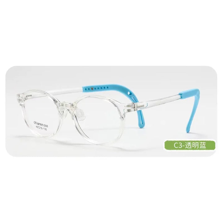 Zirosat Unisex Children's Full Rim Oval Tr 90 Silicone Eyeglasses 9911 Full Rim Zirosat C3