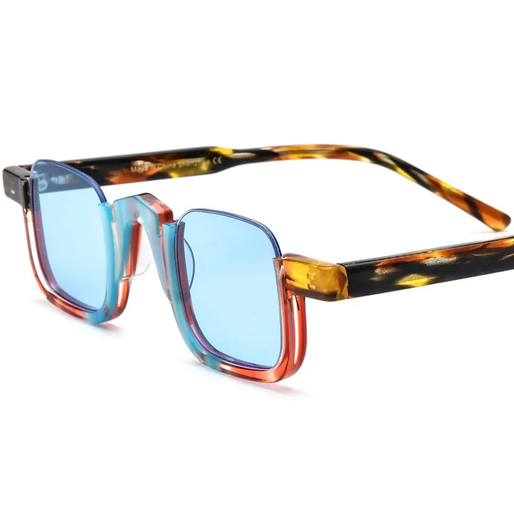 Nobler Women's Semi Rim Bottom Square Acetate Polarized Sunglasses 9352 Sunglasses Nobler C1