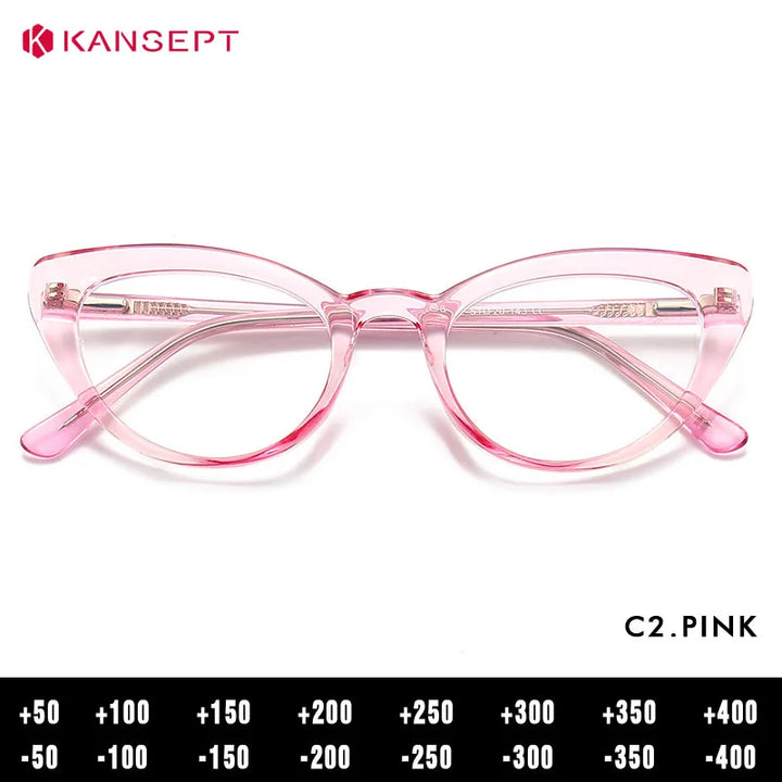 Kansept Women's Full Rim Oval Cat Eye Tr 90 Alloy Reading Glasses 58338