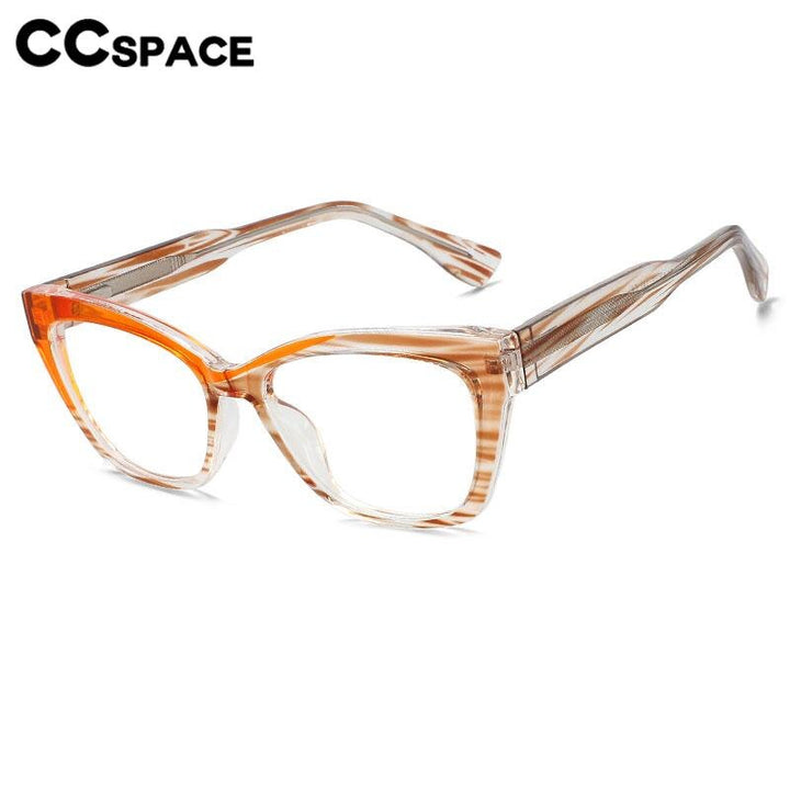 CCspace Unisex Full Rim Square Cat Eye Tr 90 Titanium Eyeglasses 56596 Full Rim CCspace