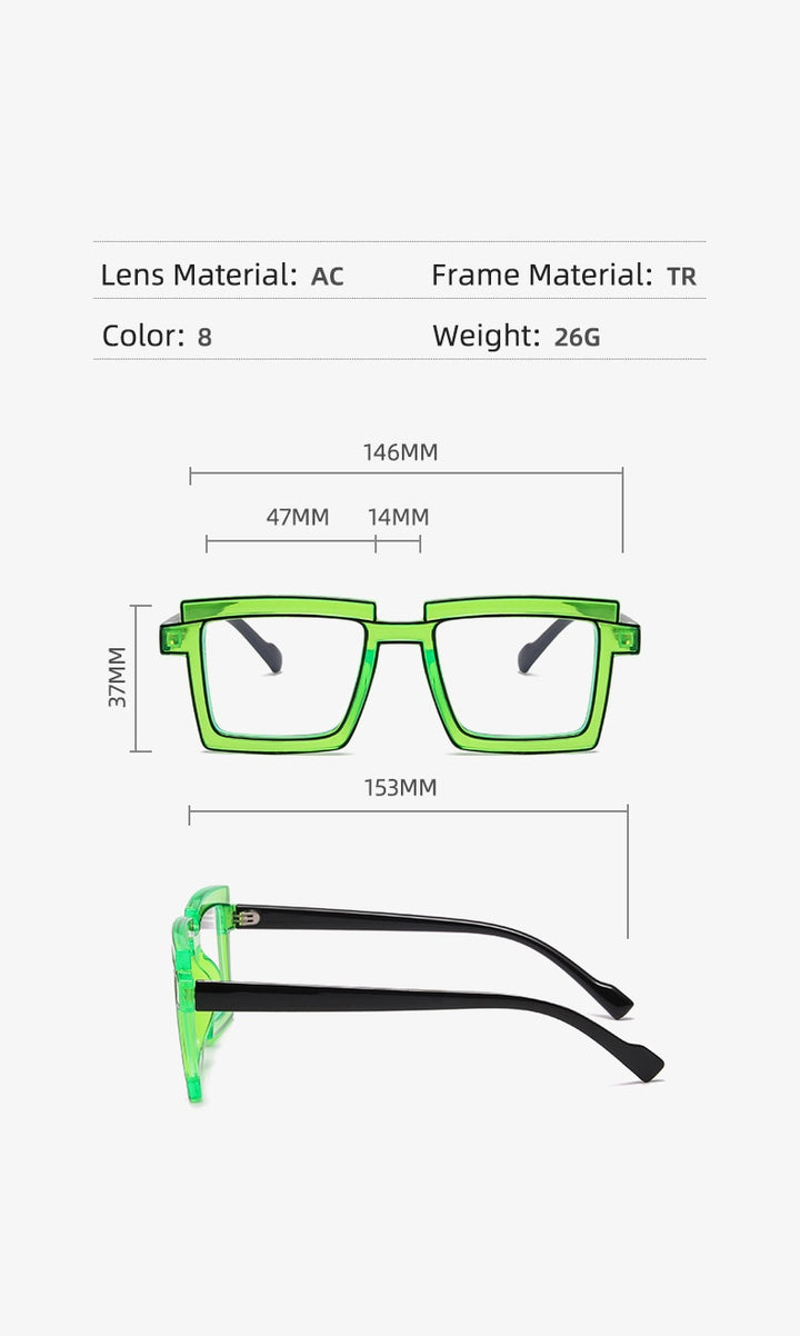 CCspace Unisex Full Rim Square Tr 90 Titanium Eyeglasses 56791 Full Rim CCspace