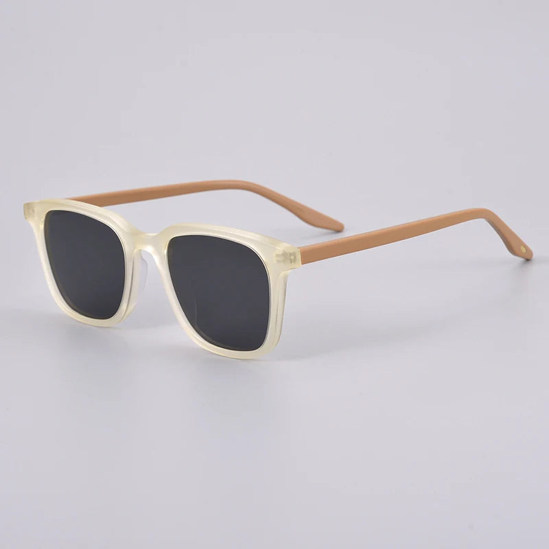 Black Mask Men's Full Rim Square Acetate Polarized Sunglasses 9020 Full Rim Black Mask