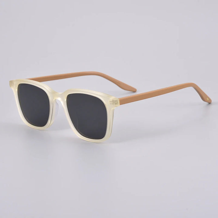 Black Mask Men's Full Rim Square Acetate Polarized Sunglasses 9020 Full Rim Black Mask