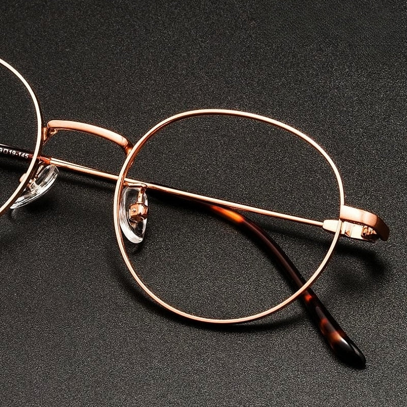 Yimaruili Unisex Full Rim Round Titanium Alloy Eyeglasses Bt038t Full Rim Yimaruili Eyeglasses
