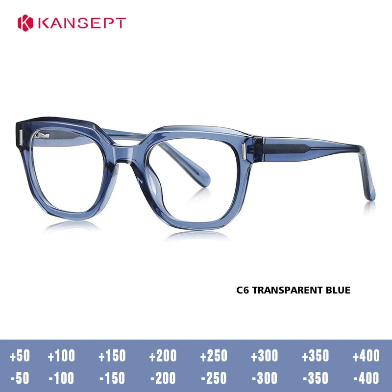 Kansept Unisex Full Rim Square Tr 90 Alloy Reading Glasses 71009