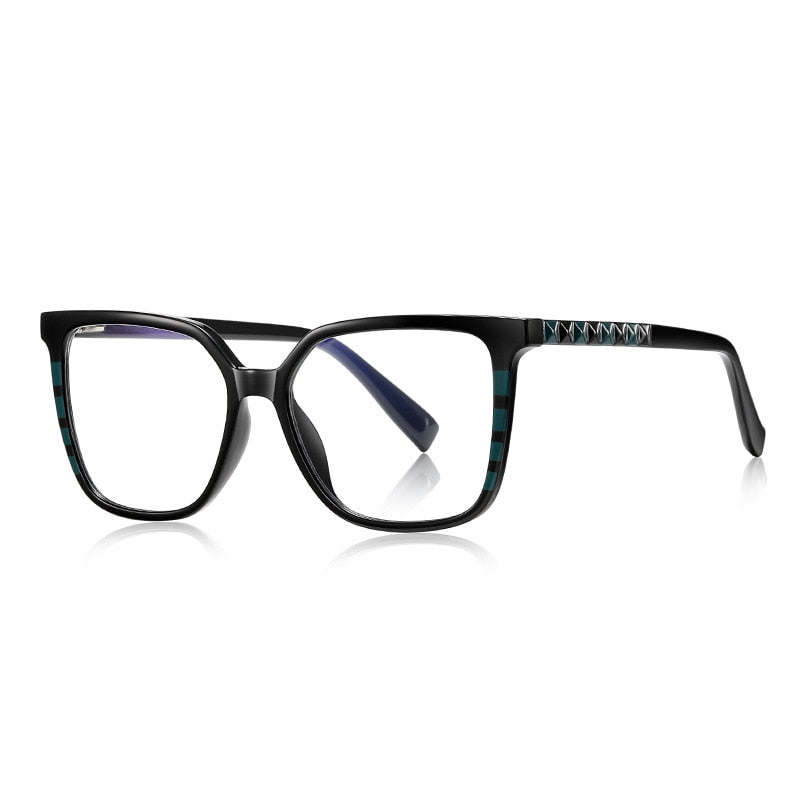 CCspace Unisex Full Rim Square Cat Eye Tr 90 Titanium Eyeglasses 56801 Full Rim CCspace C1Black