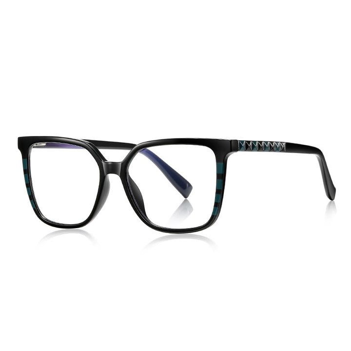 CCspace Unisex Full Rim Square Cat Eye Tr 90 Titanium Eyeglasses 56801 Full Rim CCspace C1Black