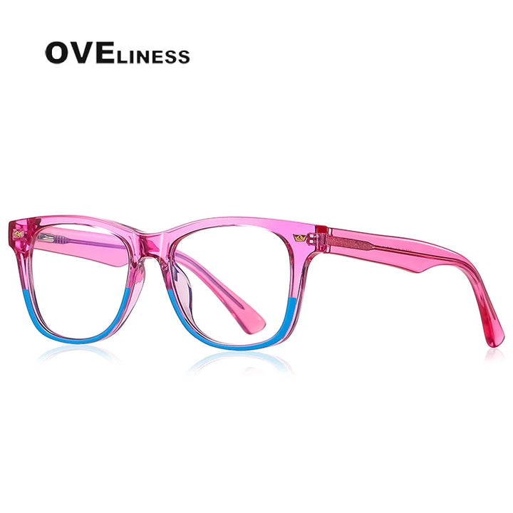 Oveliness Youth Unisex Full Rim Square Tr 90 Eyeglasses S0214 Full Rim Oveliness C4  