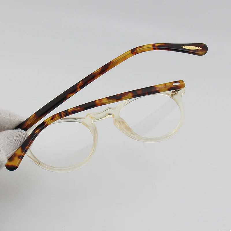 Yujo Unisex Full Rim Round Acetate Eyeglasses 1005 Full Rim Yujo